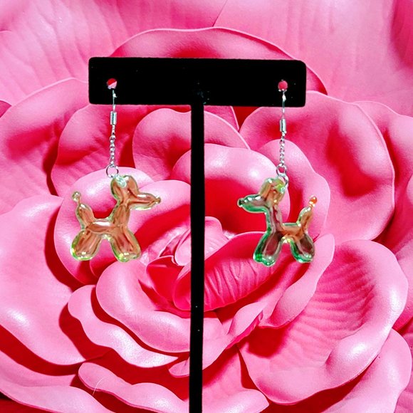 🆕 MBM Balloon Animals Green Dog Dangle Earrings - Picture 7 of 10